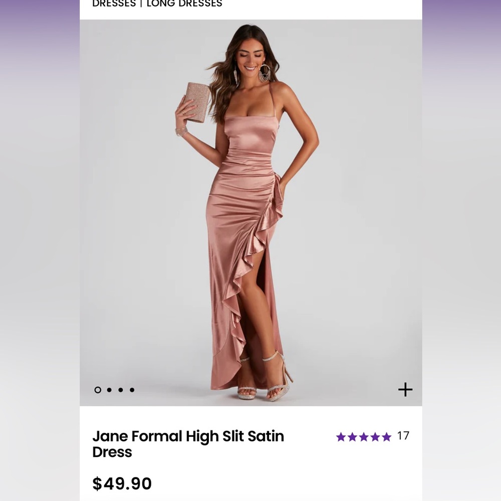 Windsor - Jane Formal High Slit Satin Dress size medium